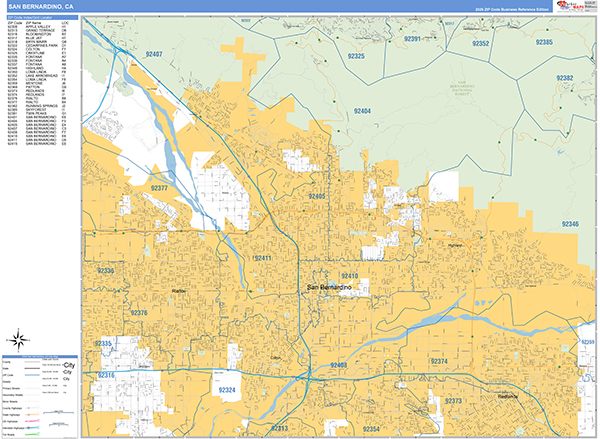 San Bernardino Map Basic Style